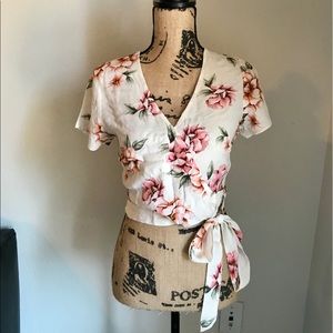 ASOS Floral Wrap Blouse